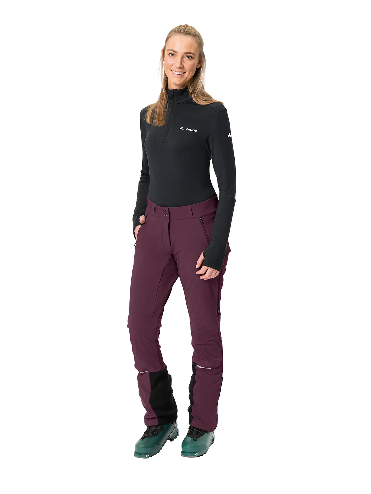 VAUDE | Damen Touren Softshellhose Larice | dunkelrot